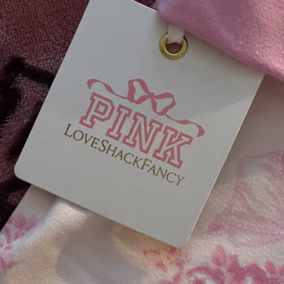 PINK x LoveShackFancy, L, Cotton Foldover Micro Shorts & Bombshell Travel Spray - Picture 4 of 9